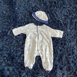 Little Me footie & hat set